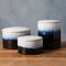 Tiwari Home Set of 3 Navy Blue and White Cylindrical Shaped Canisters 6.25"